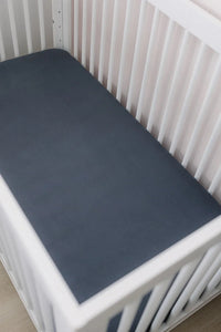 Charcoal Bamboo Stretch Crib Sheet - BIG FRENCHIES