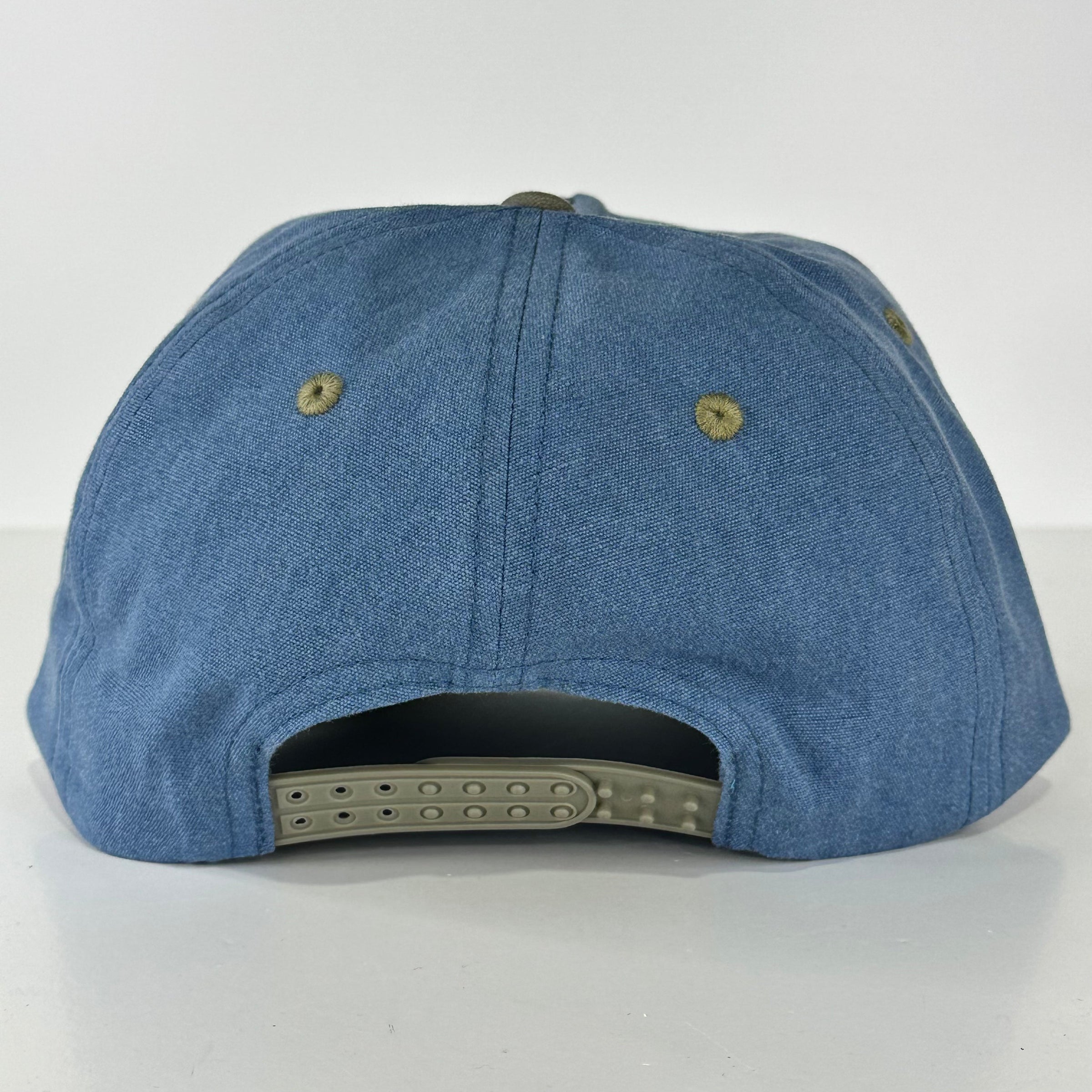Beer Bitch on a blue crown khaki brim SnapBack Hat Cap with rope custom embroidered
