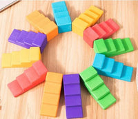 12-Piece Stained Stepped Roof Building Block Set — Primary Rainbow Colors - BIG FRENCHIES