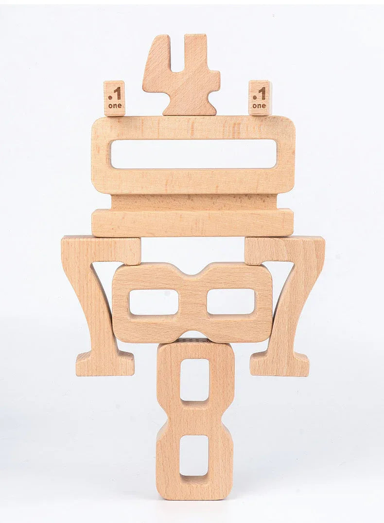 32 Pcs Wooden Math Number Building Blocks Set with Tray - BIG FRENCHIES