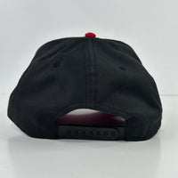 Cock Out Funny on a Black Crown Red Brim SnapBack Hat Cap Custom Embroidered
