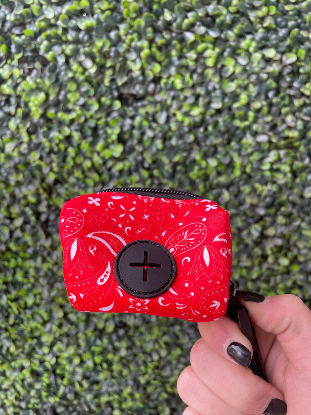 The Modern Dog Company - Red Paisley Poop Bag Holder - BIG FRENCHIES