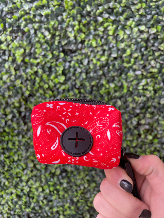 The Modern Dog Company - Red Paisley Poop Bag Holder - BIG FRENCHIES