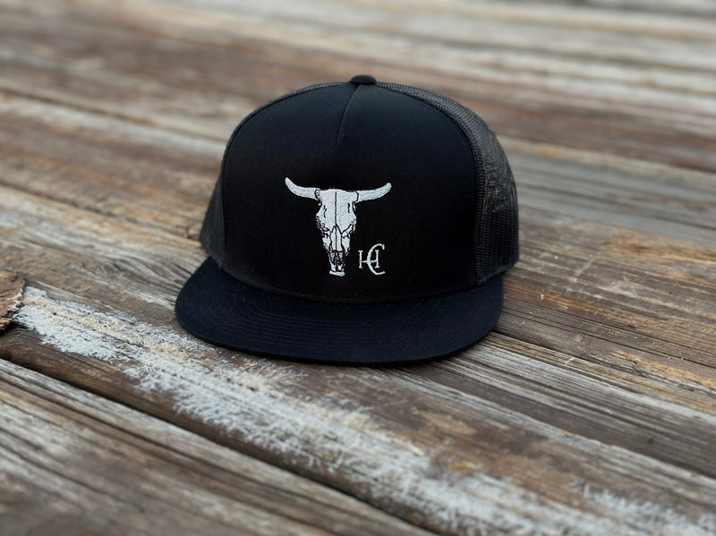 Cow Skull Flat Bill Black - BIG FRENCHIES