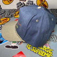 GOD IS GREAT Beer is good People are Crazy Vintage Custom Embroidered Rope Indigo Snapback Cap Hat