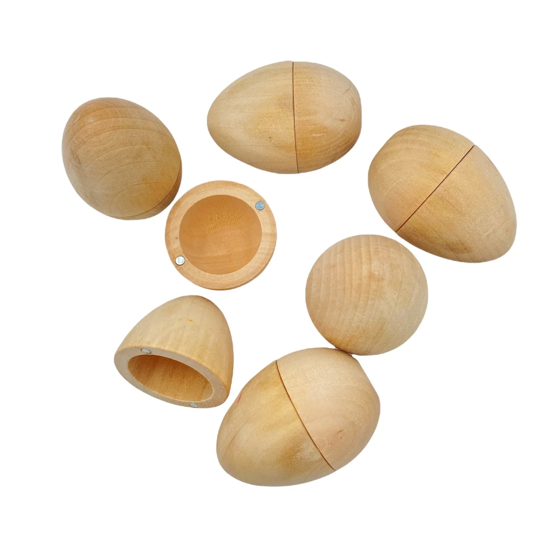 6 Pcs Magnetic Natural Wooden Eggs - BIG FRENCHIES
