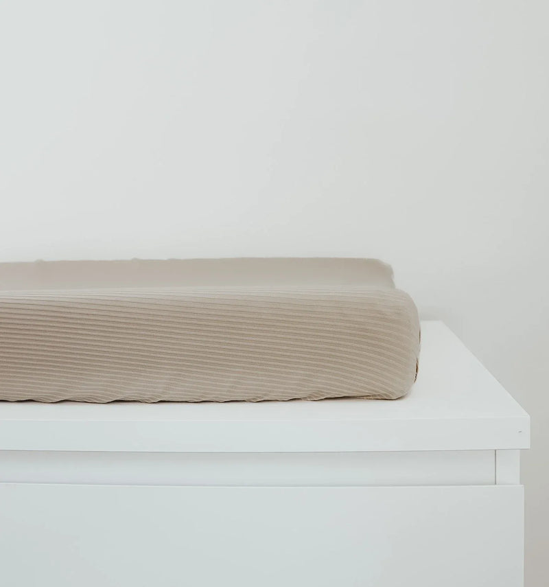 Oat Ribbed Changing Pad Cover - BIG FRENCHIES