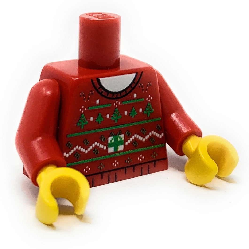 Ugly Red Christmas Tree Sweater Printed Torso