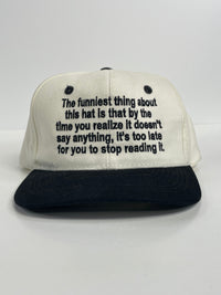 The Funniest thing about this hat custom embroidered vintage Strapback cap hat meme funny