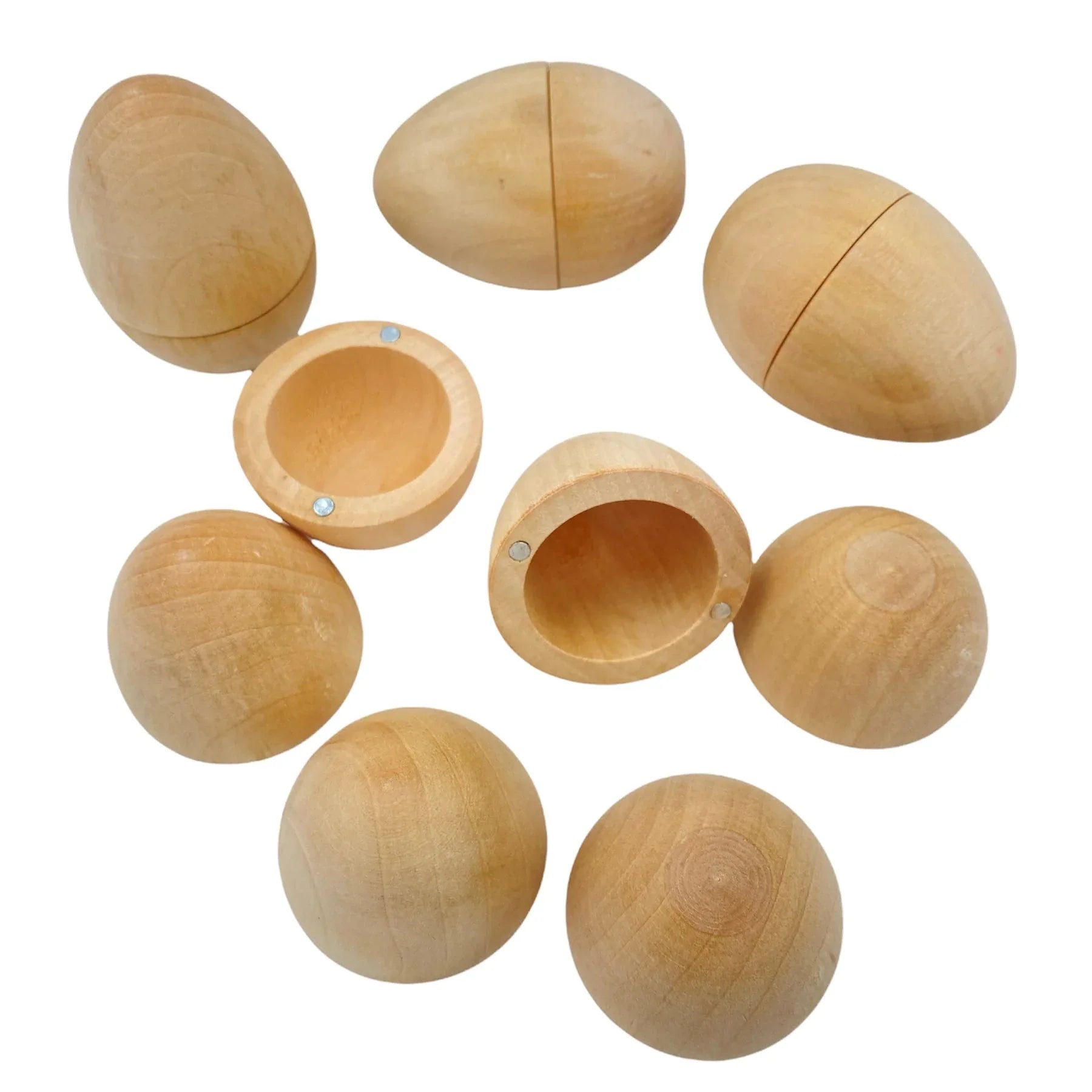 6 Pcs Magnetic Natural Wooden Eggs - BIG FRENCHIES