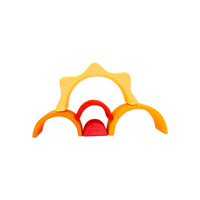 5-Piece Stained Mini Wooden Sun Rainbow Stacker - BIG FRENCHIES