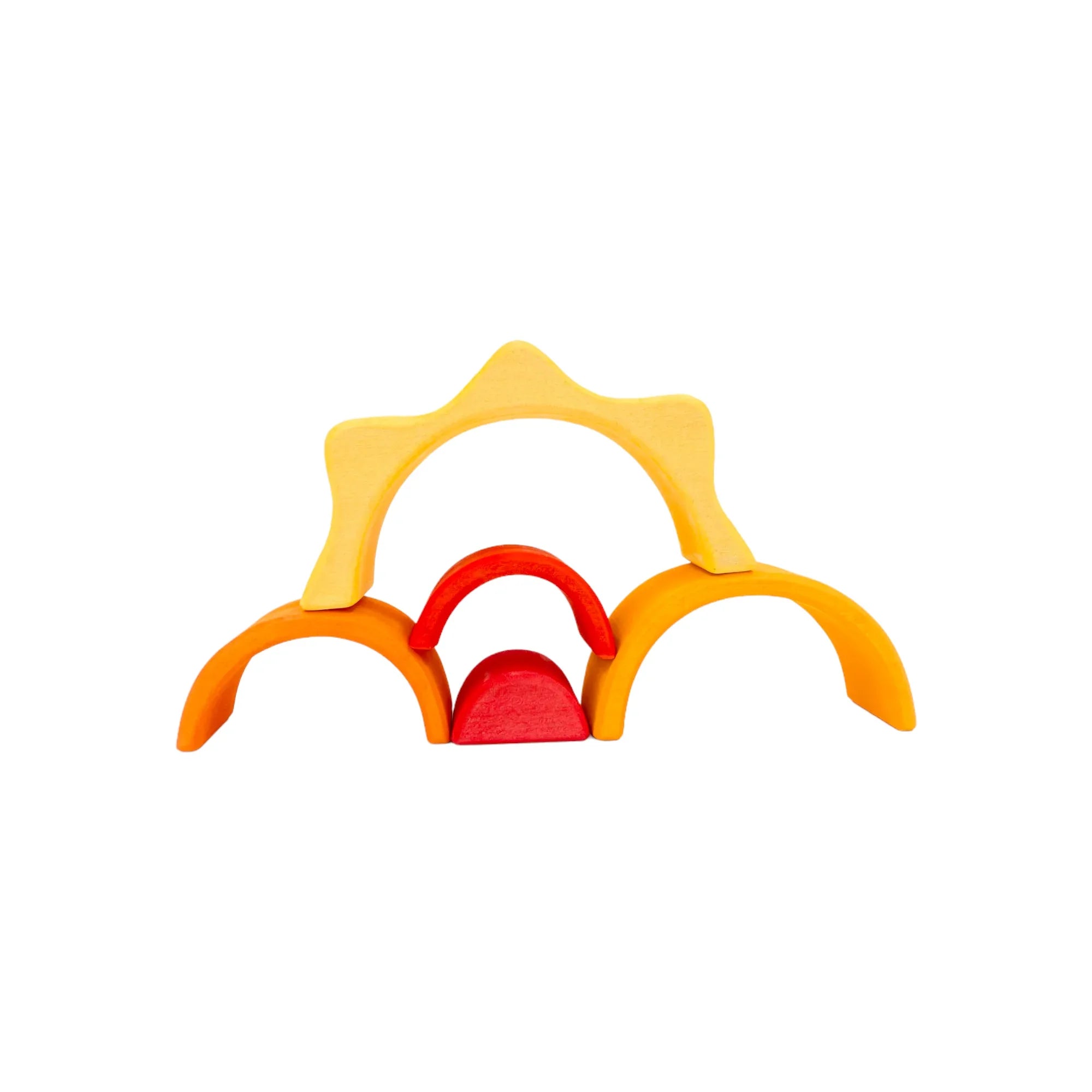 5-Piece Stained Mini Wooden Sun Rainbow Stacker - BIG FRENCHIES