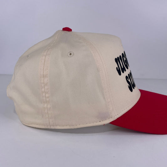 Juggernaut Surf Shop Custom Embroidered Cream/Red SnapBack