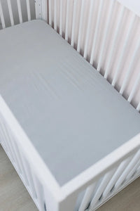 Stone Bamboo Stretch Crib Sheet - BIG FRENCHIES