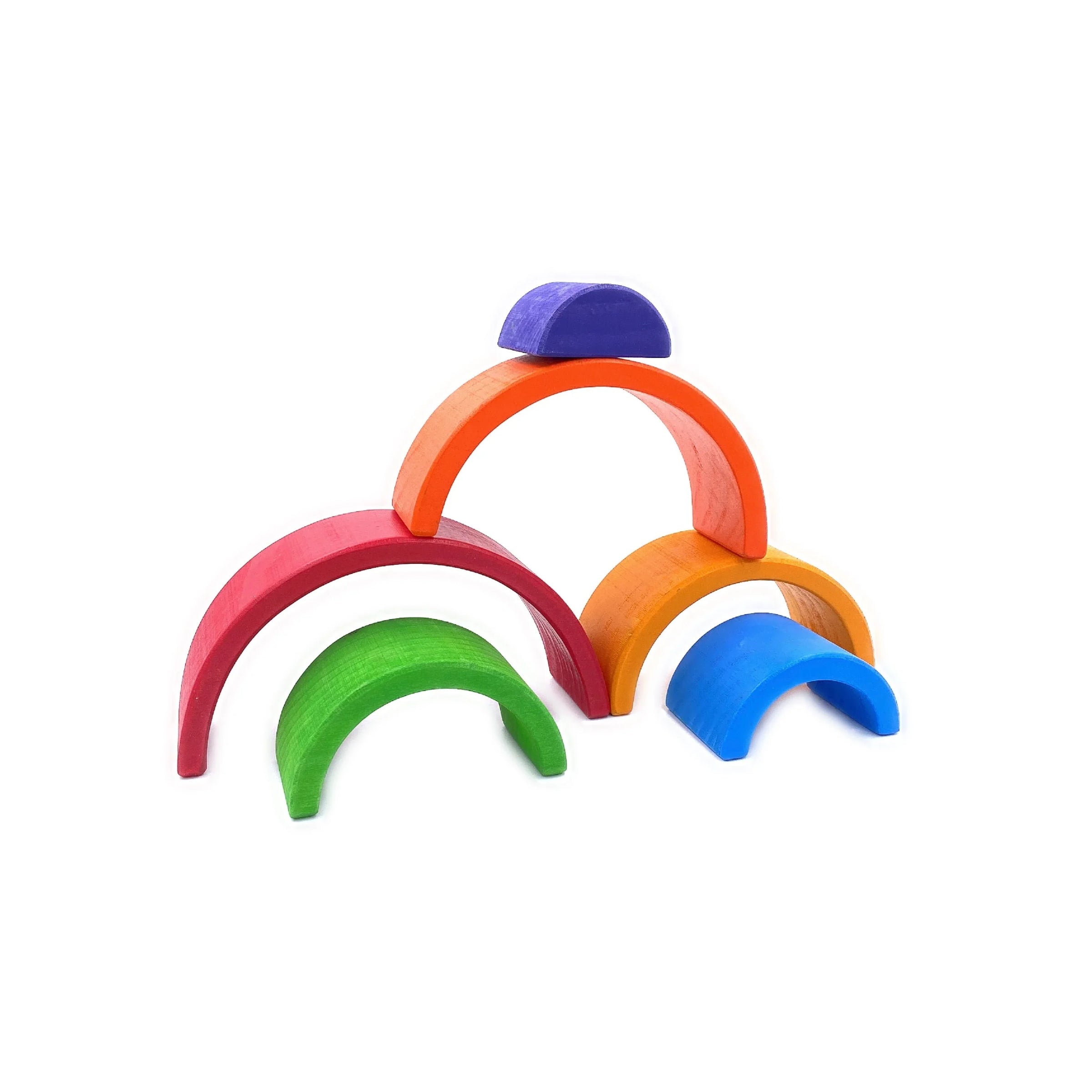 6 Pcs Small Rainbow Stacking Blocks in Primary Colors - BIG FRENCHIES