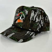 WOOD DUCK Green Leaf CAMO SNAPBACK Hunting Vintage Trucker Cap Hat Custom Embroidered