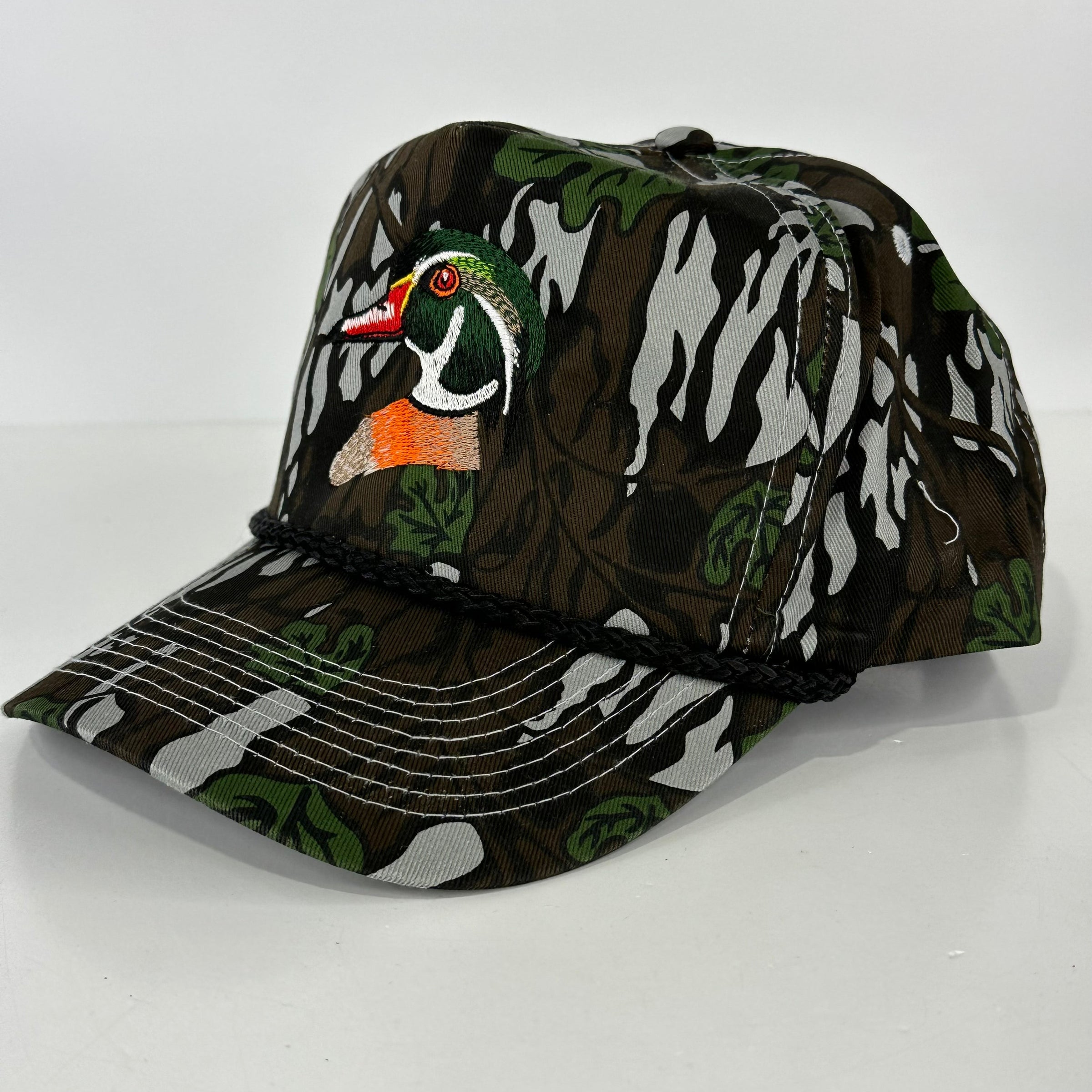WOOD DUCK Green Leaf CAMO SNAPBACK Hunting Vintage Trucker Cap Hat Custom Embroidered