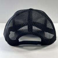 The Oiler Howdy Texas Red & Blue Script Black Mesh Trucker Snapback Cap Hat Custom Embroidered