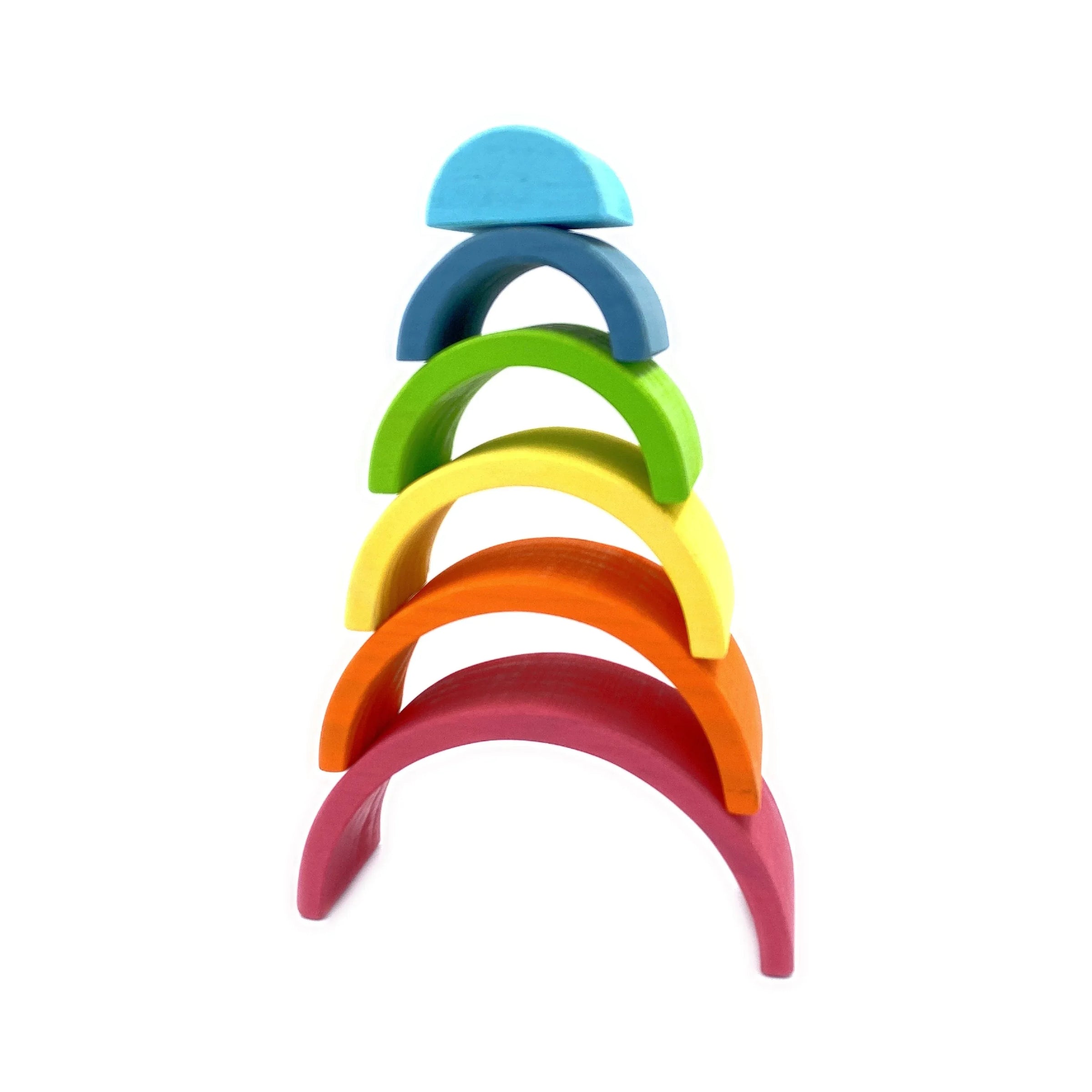 6 Pcs Small Rainbow Stacking Blocks in Pastel/Macaron Colors - BIG FRENCHIES