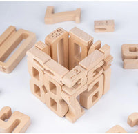 32 Pcs Wooden Math Number Building Blocks Set with Tray - BIG FRENCHIES