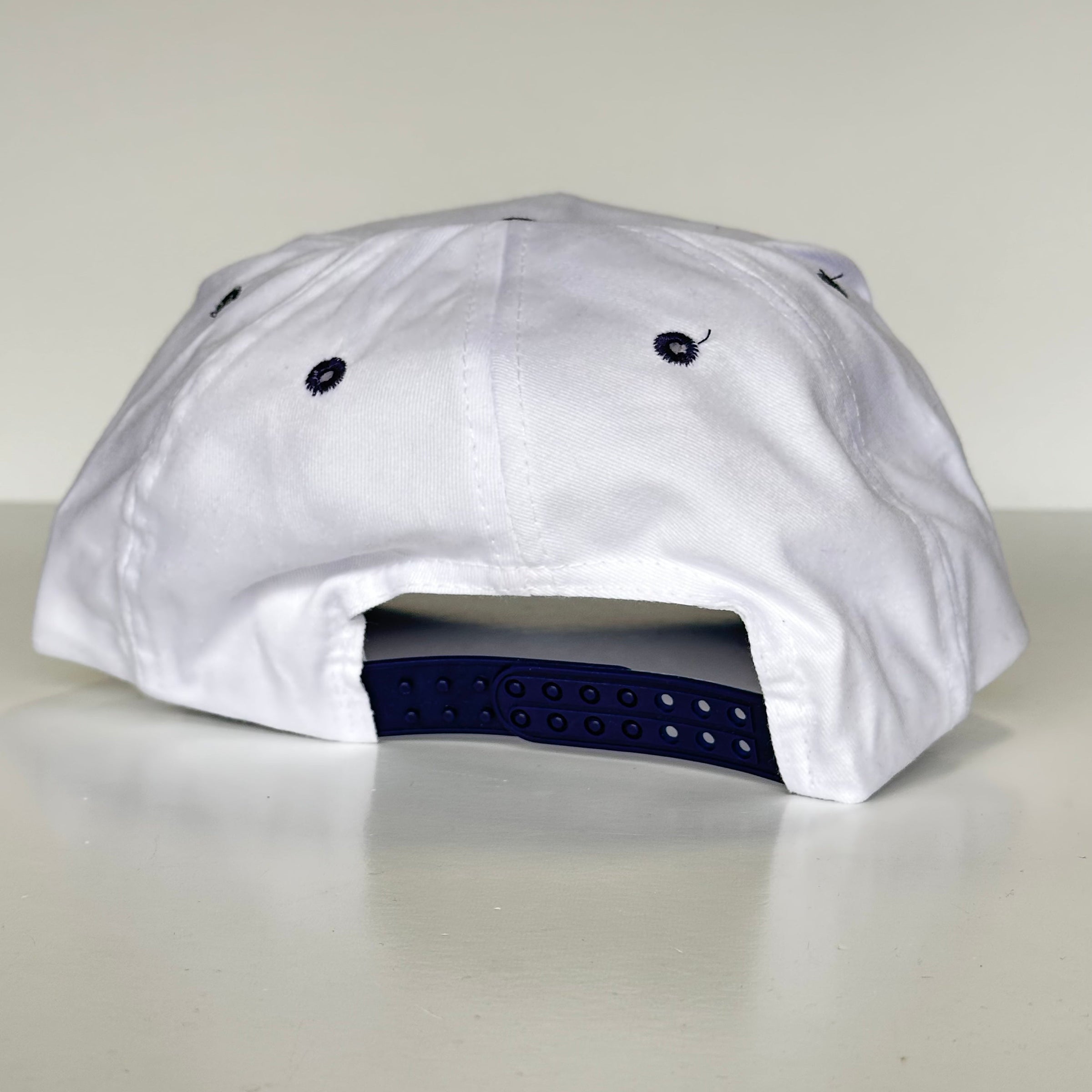 What if I put my Minecraft bed next to yours? White Crown Navy Brim SnapBack Funny Cap Hat Custom Embroidered Hutchbucketz Collab