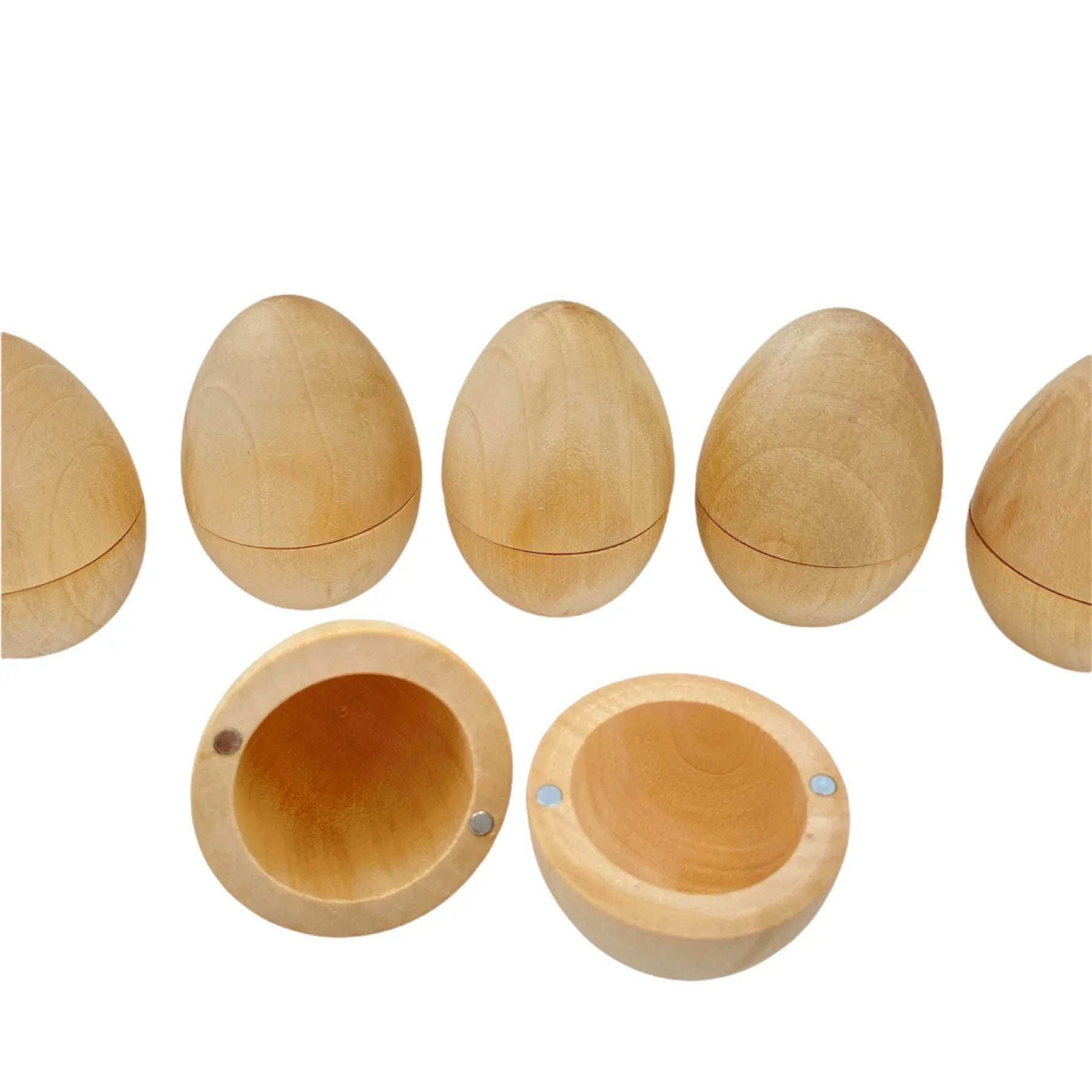 6 Pcs Magnetic Natural Wooden Eggs - BIG FRENCHIES