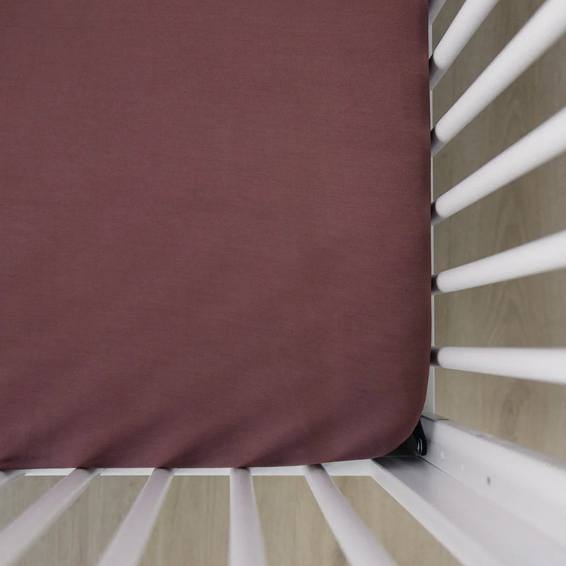 Plum Bamboo Stretch Crib Sheet - BIG FRENCHIES