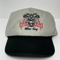 Iggy Man Mini Hog Vintage Khaki Crown Black Brim SnapBack Hat Cap with Rope Custom Embroidered