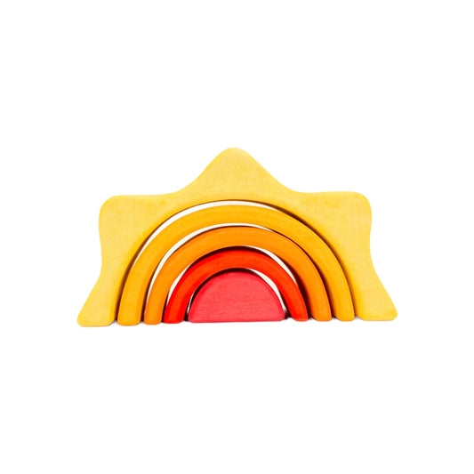 5-Piece Stained Mini Wooden Sun Rainbow Stacker - BIG FRENCHIES