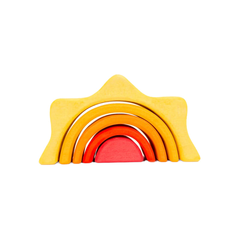 5-Piece Stained Mini Wooden Sun Rainbow Stacker - BIG FRENCHIES