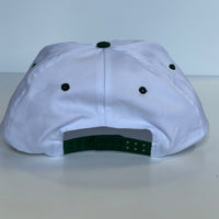 RUN THE DANG BALL Yellow and Green on a Vintage Rope Green Brim Snapback Cap Hat Custom Embroidered