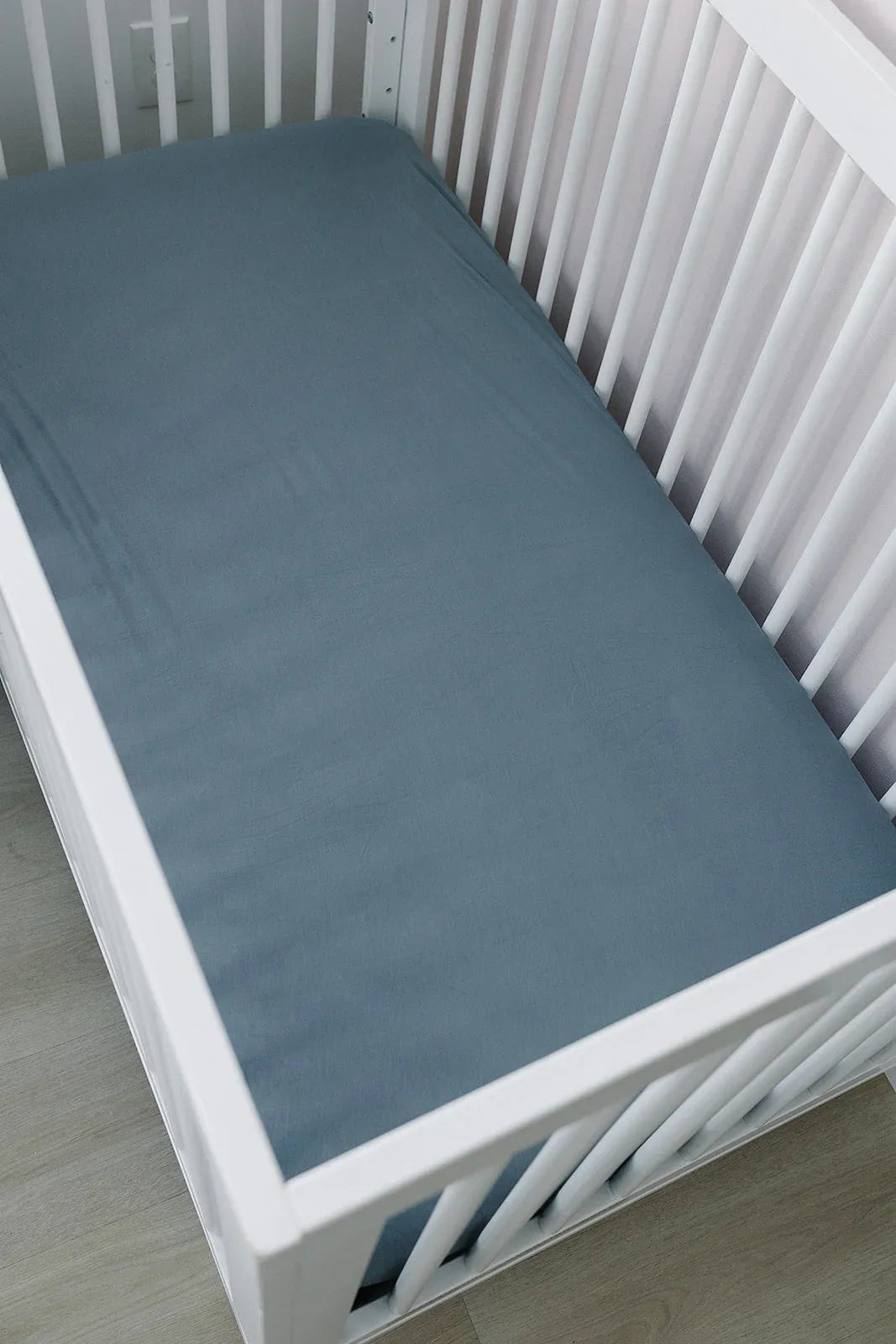 Dusty Blue Bamboo Stretch Crib Sheet - BIG FRENCHIES