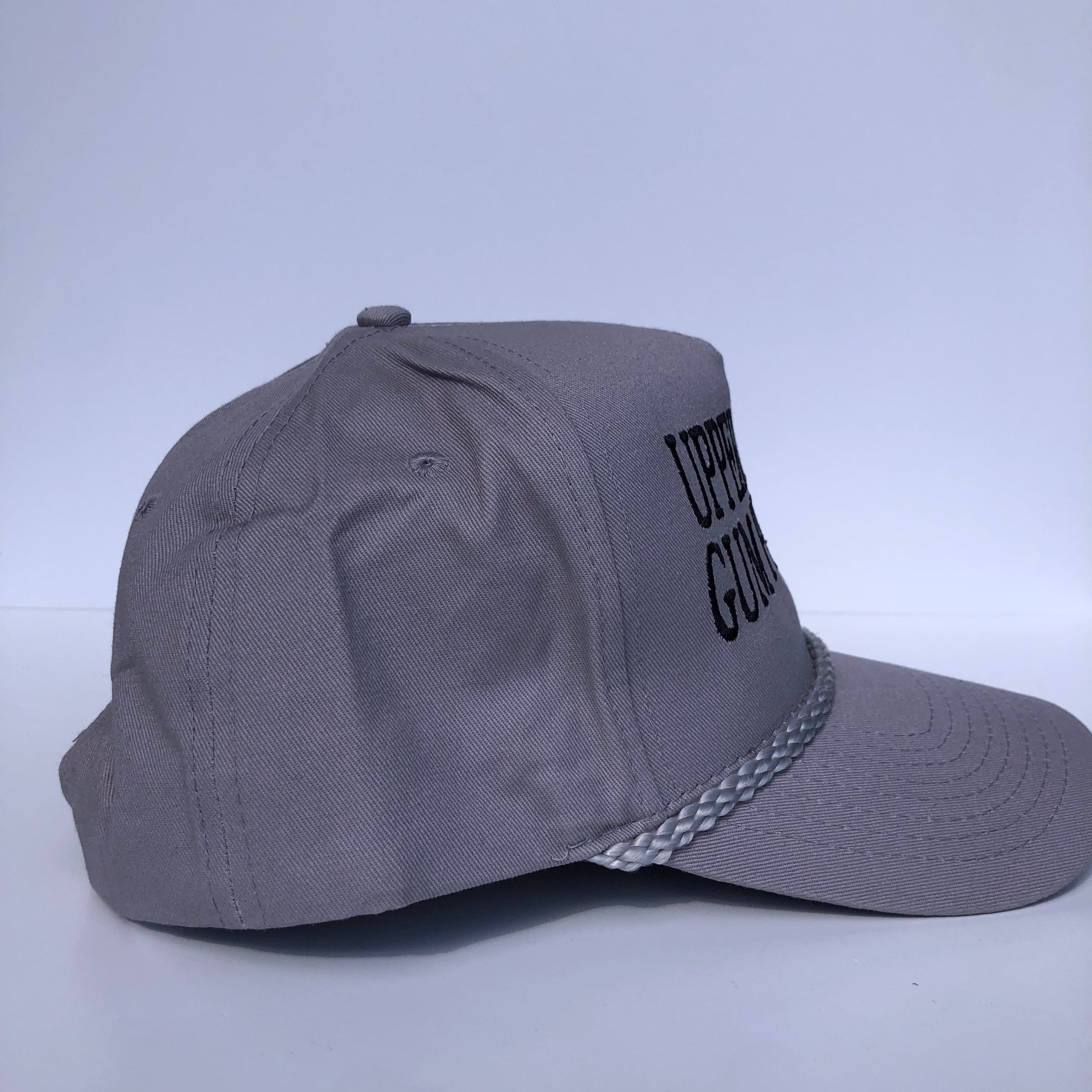 Upper Decky Gum Pillows custom embroidered gray rope snapback cap hat