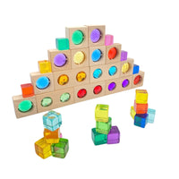 15 Pcs Colored Track with 20 Pcs Lucite Cubes Set with Storage Tray - BIG FRENCHIES