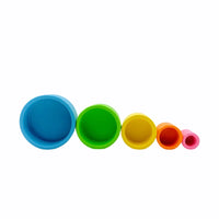 5 Pcs Wooden Stacking Nesting Cup Bowl Set in Pastel/Macaron Color - BIG FRENCHIES