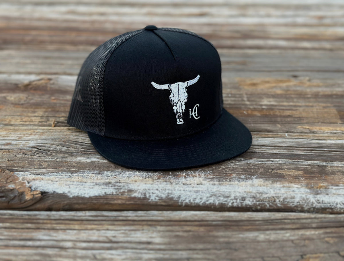 Cow Skull Flat Bill Black - BIG FRENCHIES