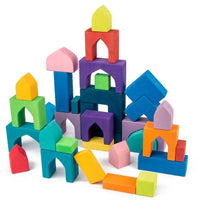 54 Pcs STAINED Arabian 1001 Nights Inspired Wooden Building Blocks Set with Tray - BIG FRENCHIES