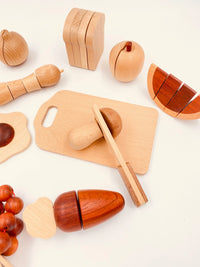 30 Pcs Wooden Fruits and Vegetables Cutting Playset - BIG FRENCHIES