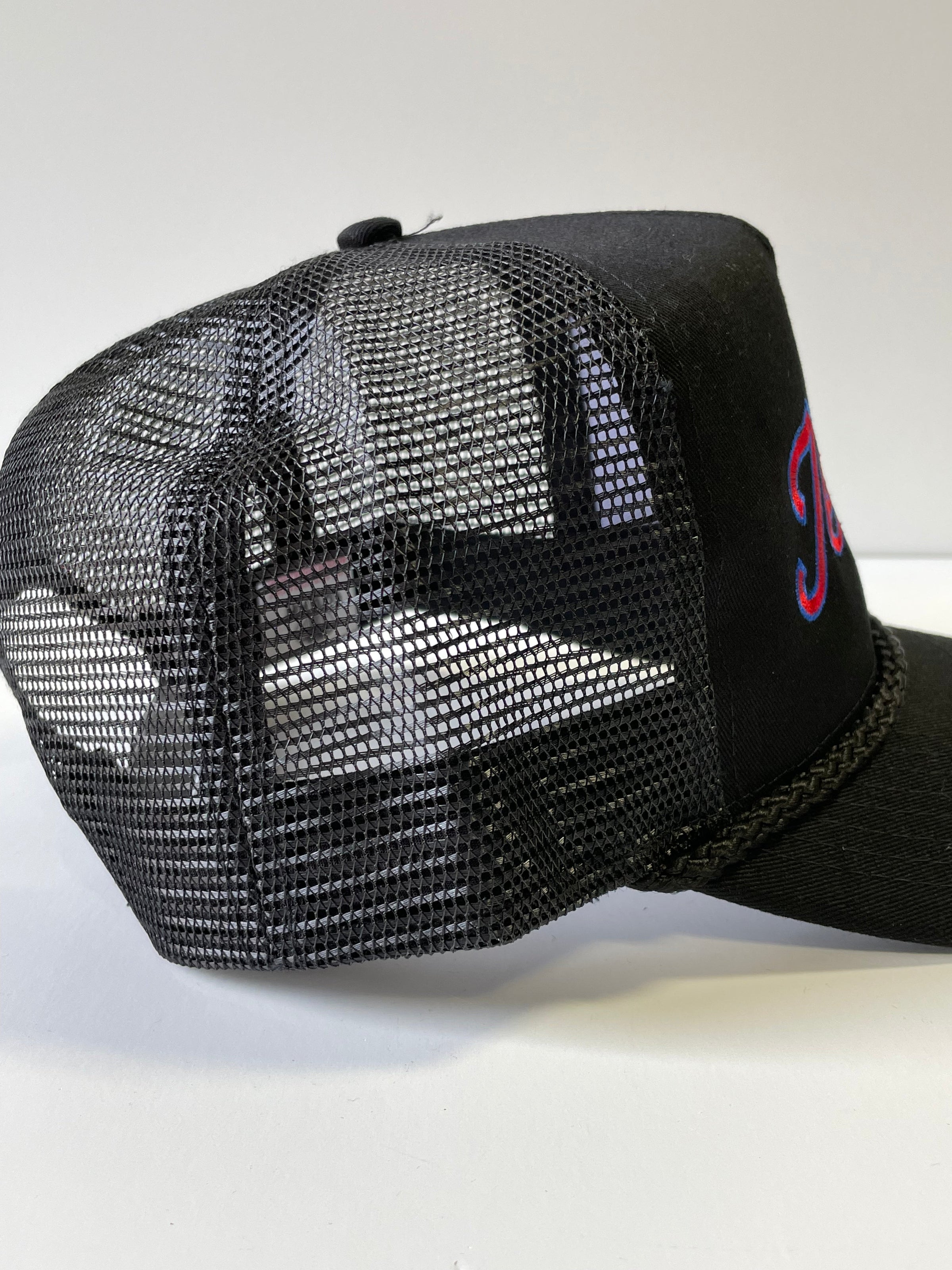 Howdy Texas black rope mesh snapback red white and blue custom embroidered Hat