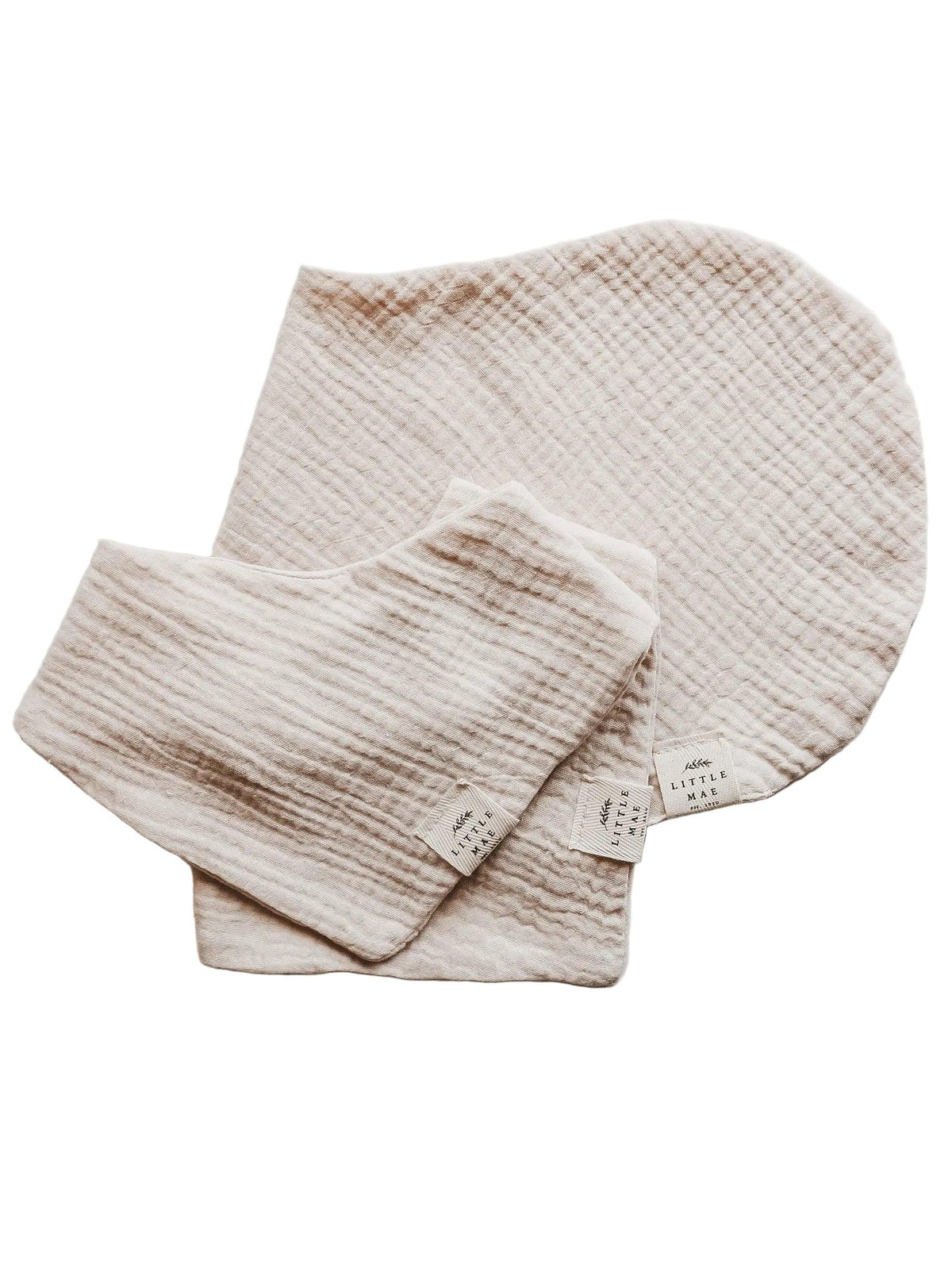 Oat Beige Neutral Baby Bandana Bib Snap Closure - BIG FRENCHIES