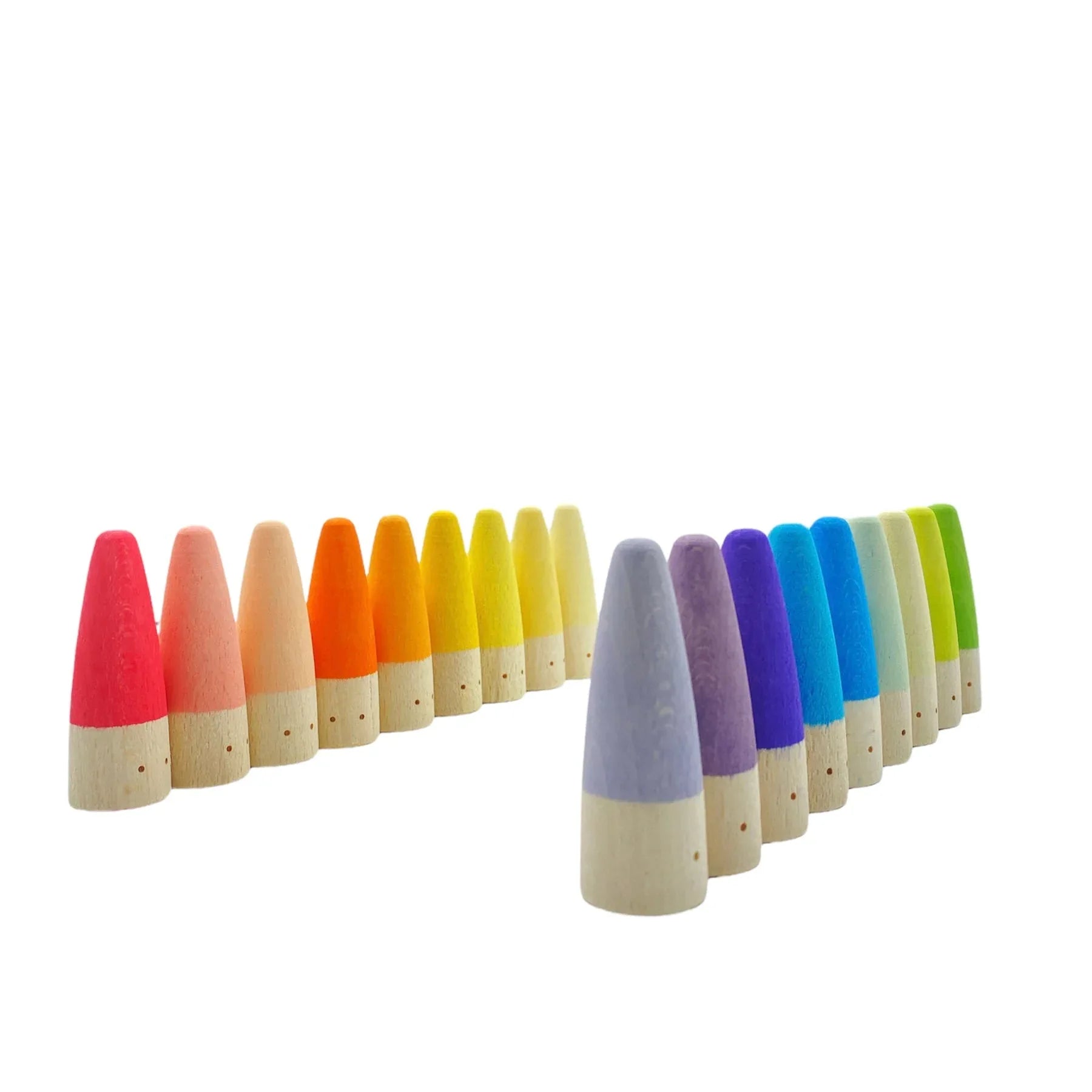 18-Piece Stained Wooden Stick Gnomes - BIG FRENCHIES
