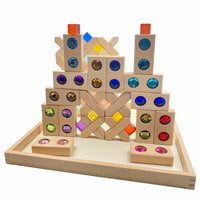 54 Pcs Combination Set with X-shape and Rectangular Gemmed Blocks and Lucite Cubes - BIG FRENCHIES