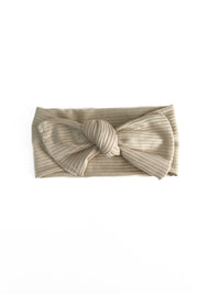 Oat Beige Baby Girl Bow Headwrap - BIG FRENCHIES