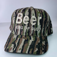 BEER KING OF BUDS Camouflage Snapback Cap Hat Camo Custom Embroidered
