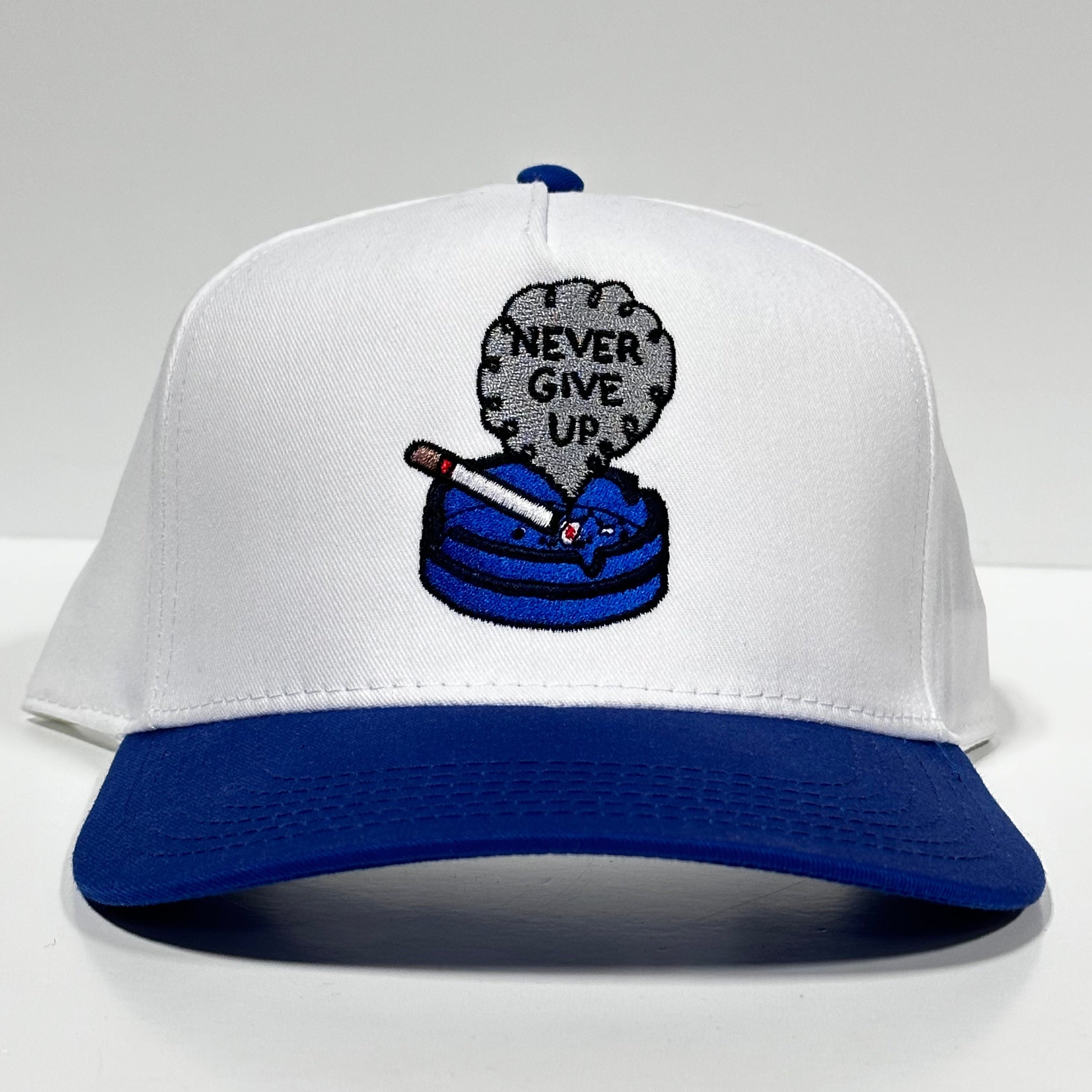 NEVER GIVE UP Funny SnapBack Cap Hat Custom Embroidered