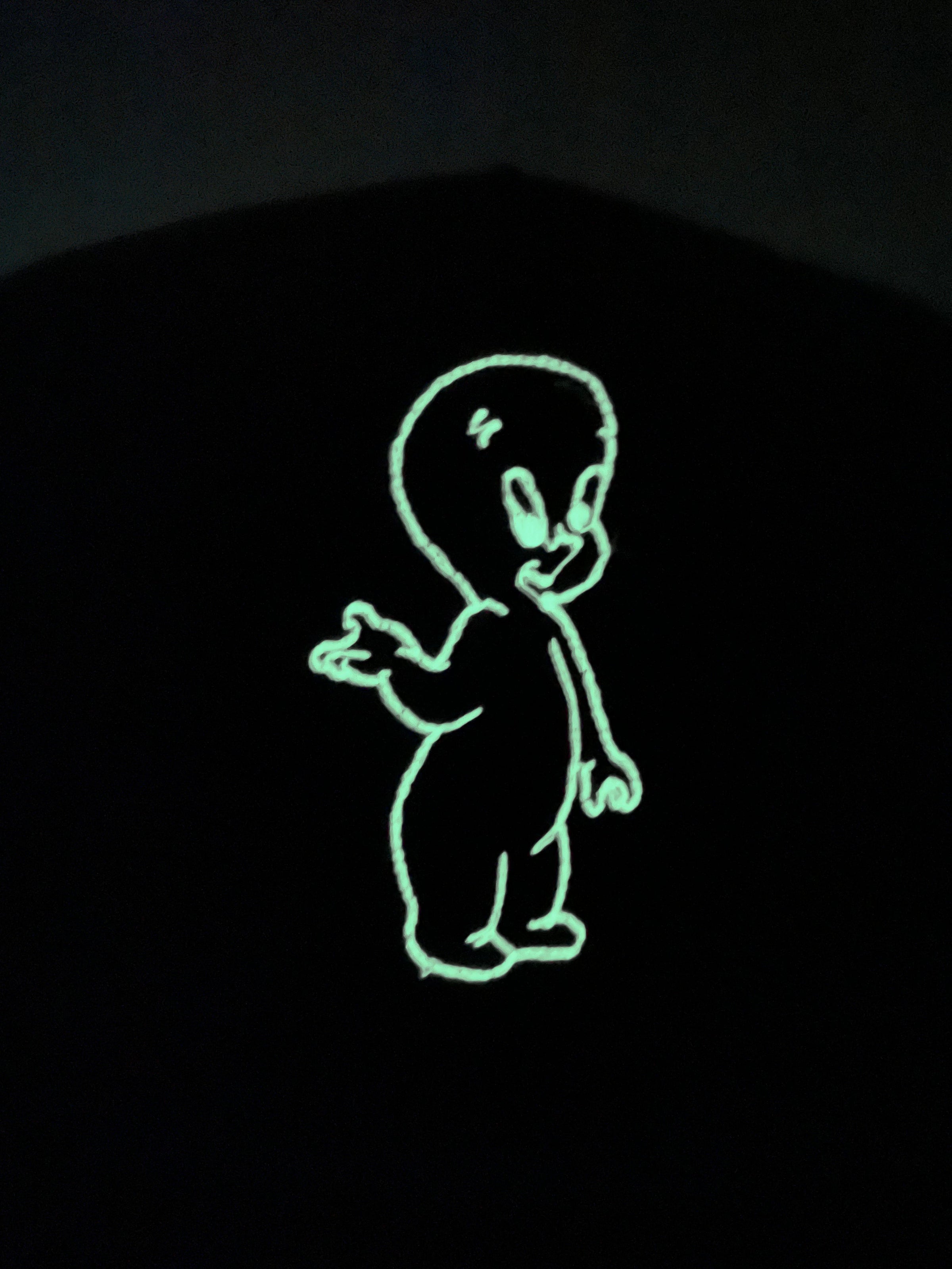 Custom Casper Glows in the dark Vintage Custom Embroidered Rope Blue Brim Black Snapback Cap Hat
