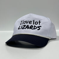 I LOVE LOT LIZARDS Vintage Rope Navy Brim SnapBack Cap Hat Custom Embroidered