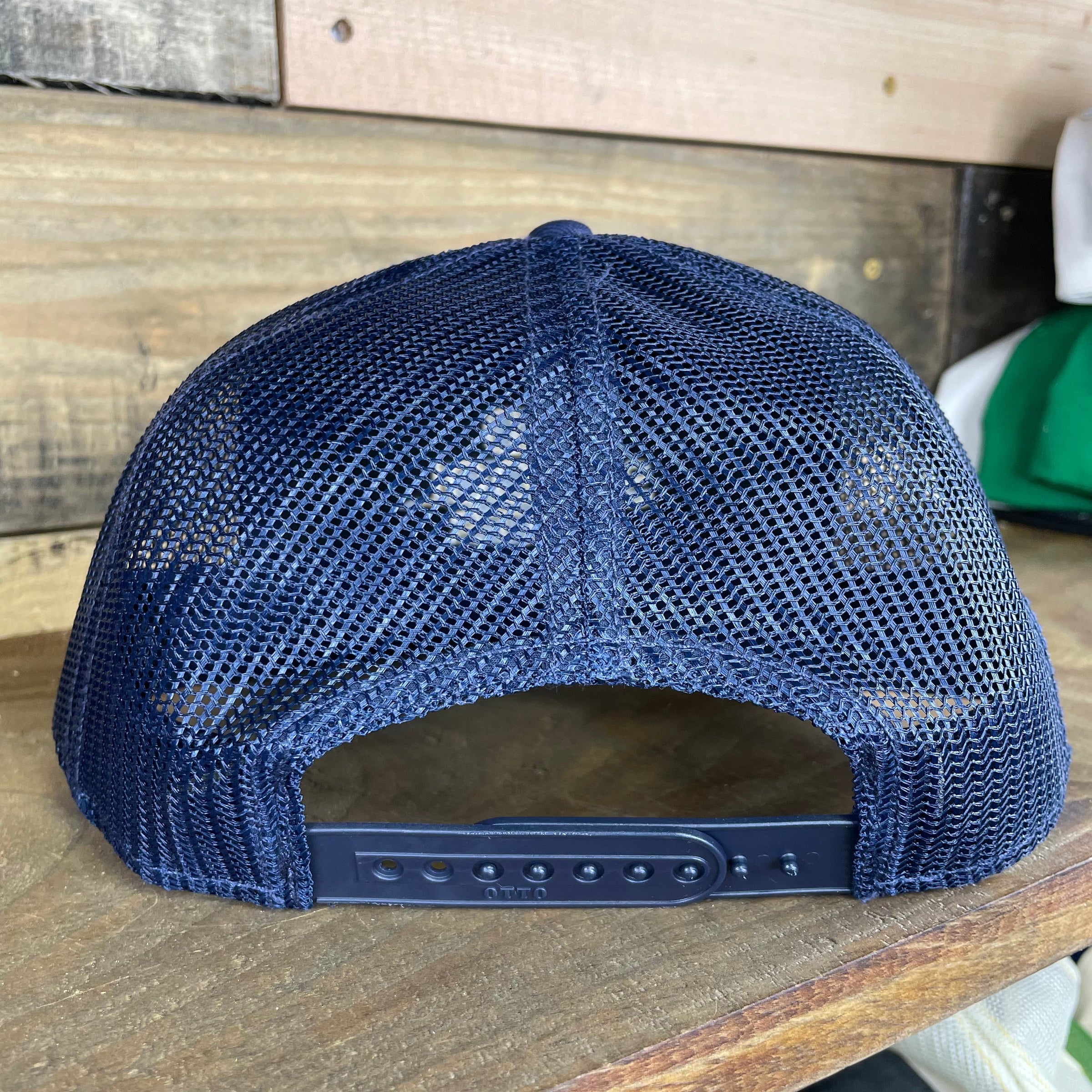 Custom Old School Gold Rope Hat 6 Panel Mesh Trucker Vintage Custom Embroidered Snapback Cap Hat Navy Blue