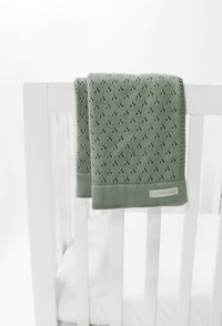 Mint Pointelle Knit Blanket