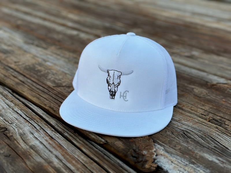 Cow Skull Flat Bill White - BIG FRENCHIES